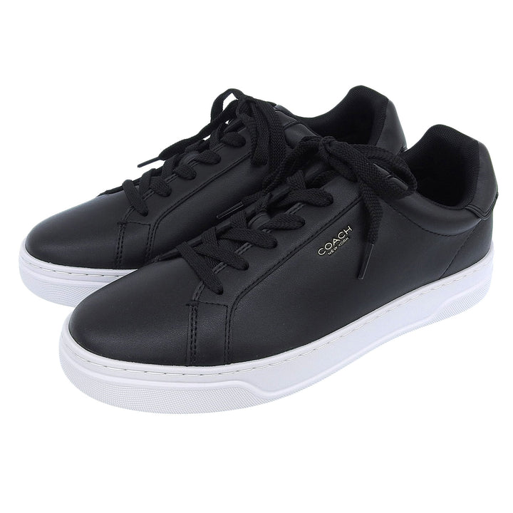 Pristine COACH sneakers High-line sneakers Lace up black leather mens 9 CX120