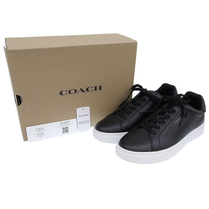 Pristine COACH sneakers High-line sneakers Lace up black leather mens 9 CX120