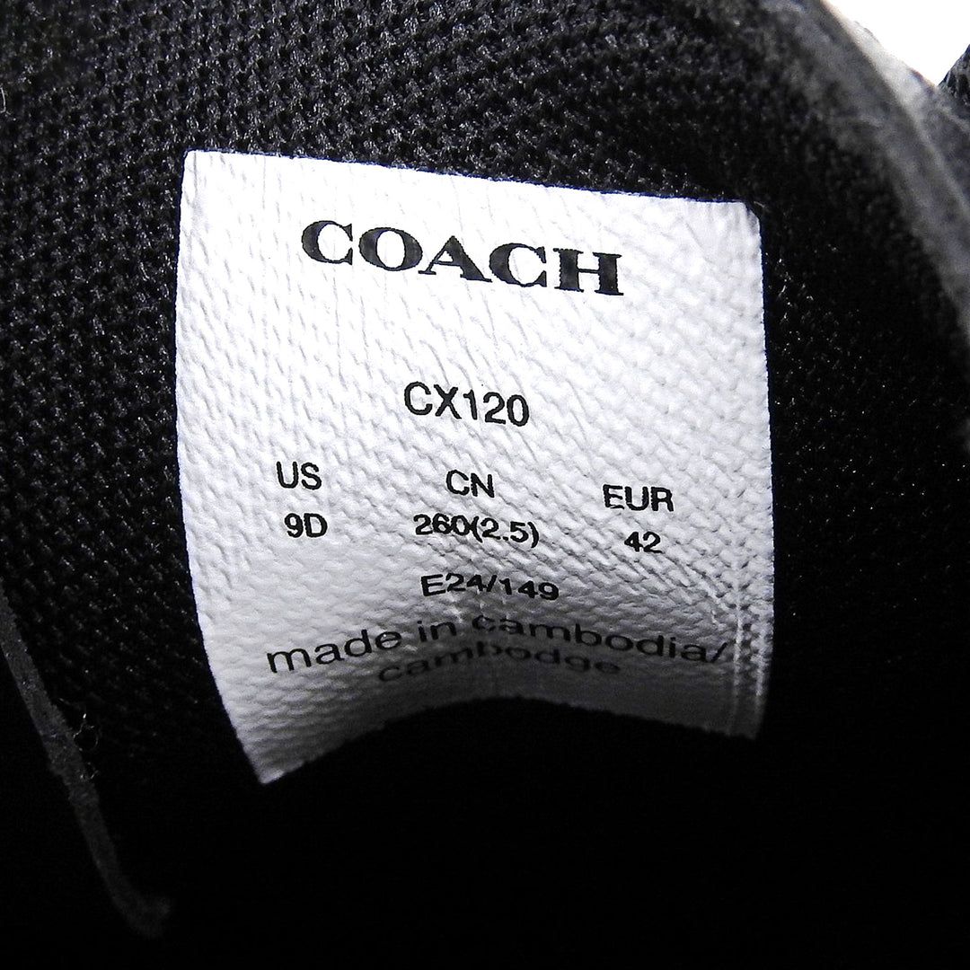 Pristine COACH sneakers High-line sneakers Lace up black leather mens 9 CX120