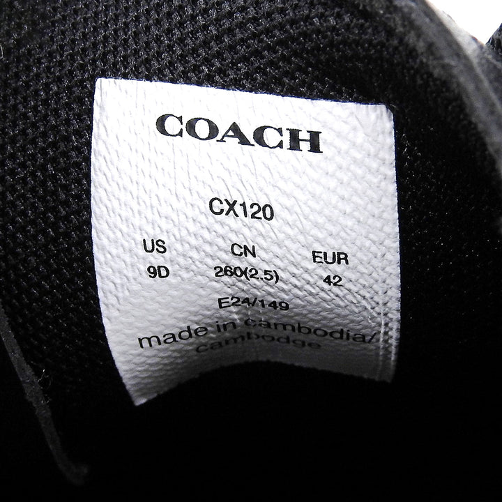 Pristine COACH sneakers High-line sneakers Lace up black leather mens 9 CX120