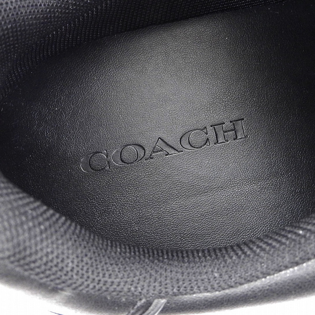 Pristine COACH sneakers High-line sneakers Lace up black leather mens 9 CX120