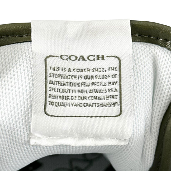 Pristine COACH sneakers SOHO Soho C logo olive leather Women 7 CCI28