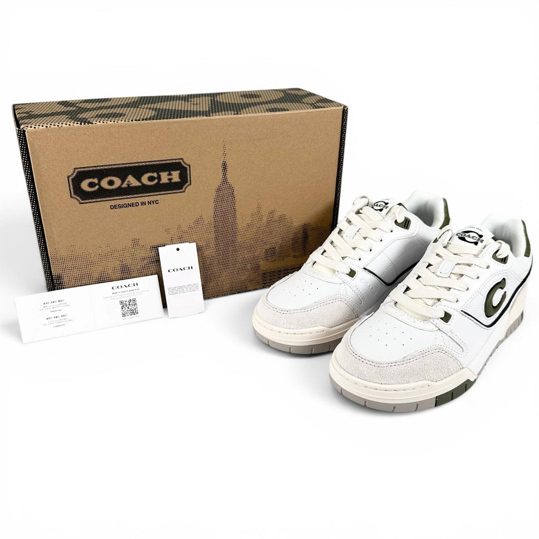 Pristine COACH sneakers SOHO Soho C logo olive leather Women 7 CCI28