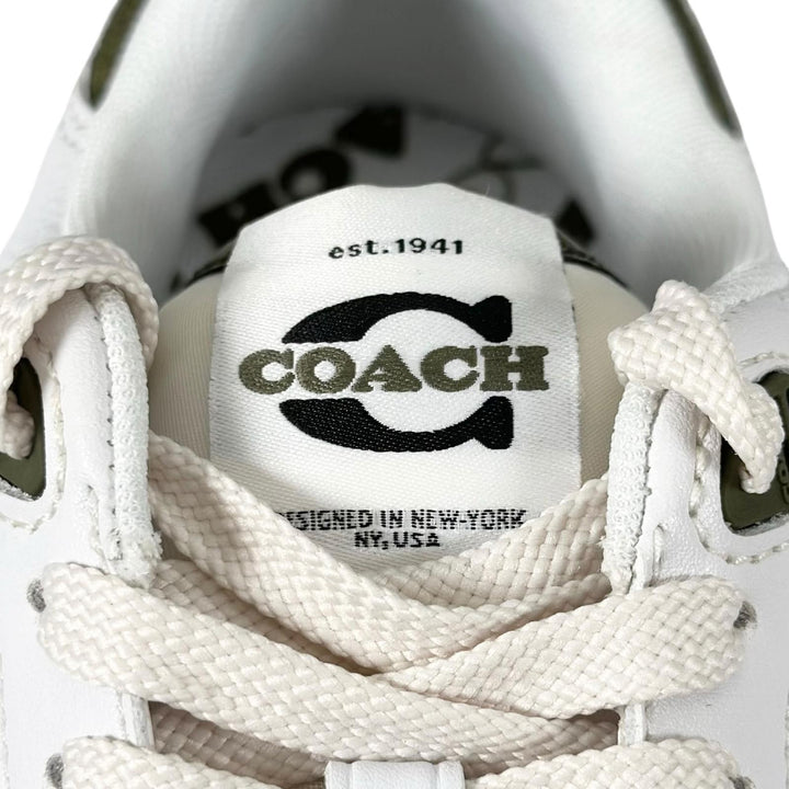 Pristine COACH sneakers SOHO Soho C logo olive leather Women 7 CCI28
