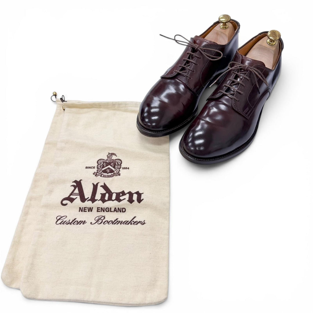 Excellent ALDEN Dress shoes Plane toe Burgundy Cordovan mens 7.5 5350