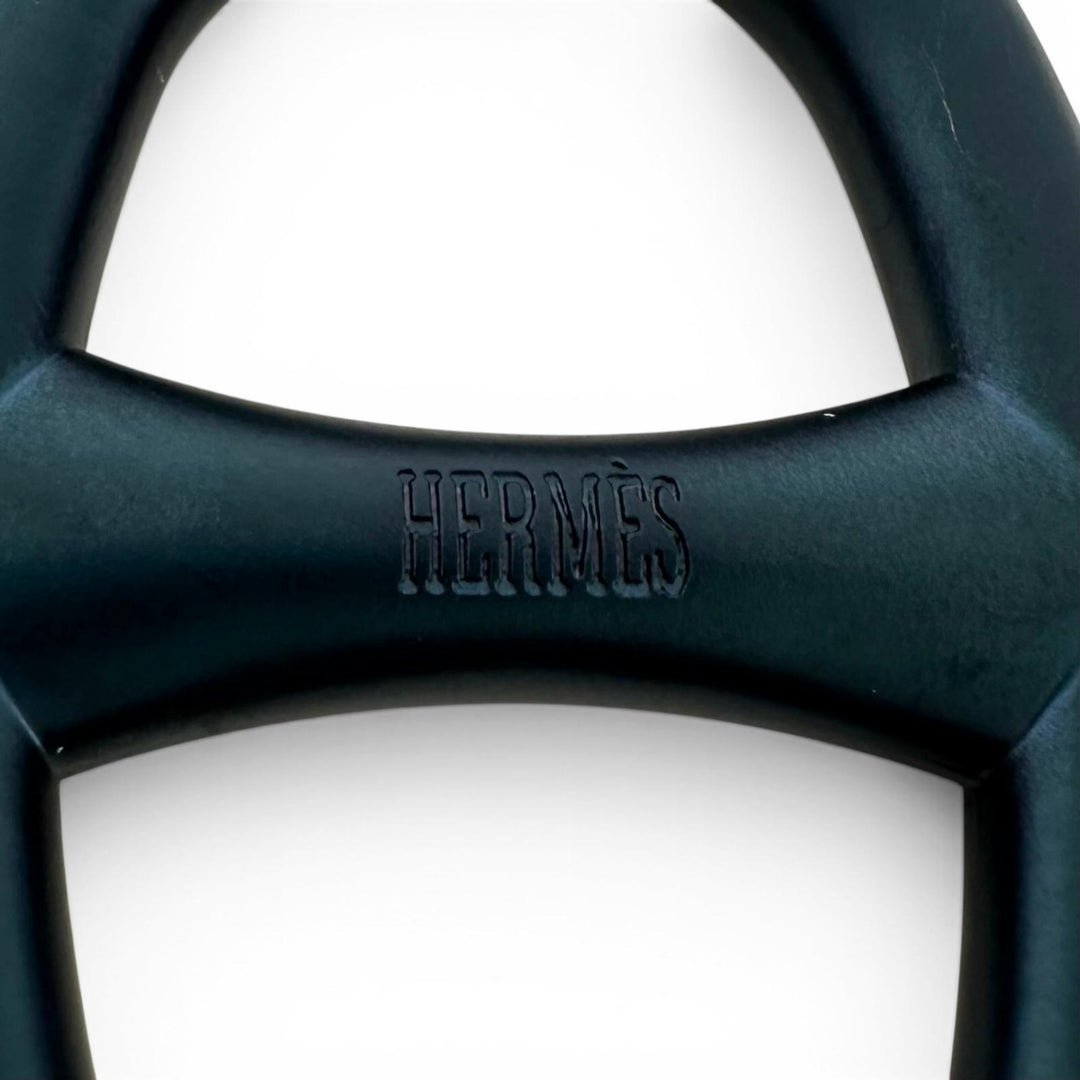 Excellent HERMES Scarf ring Chene Navy metal Women