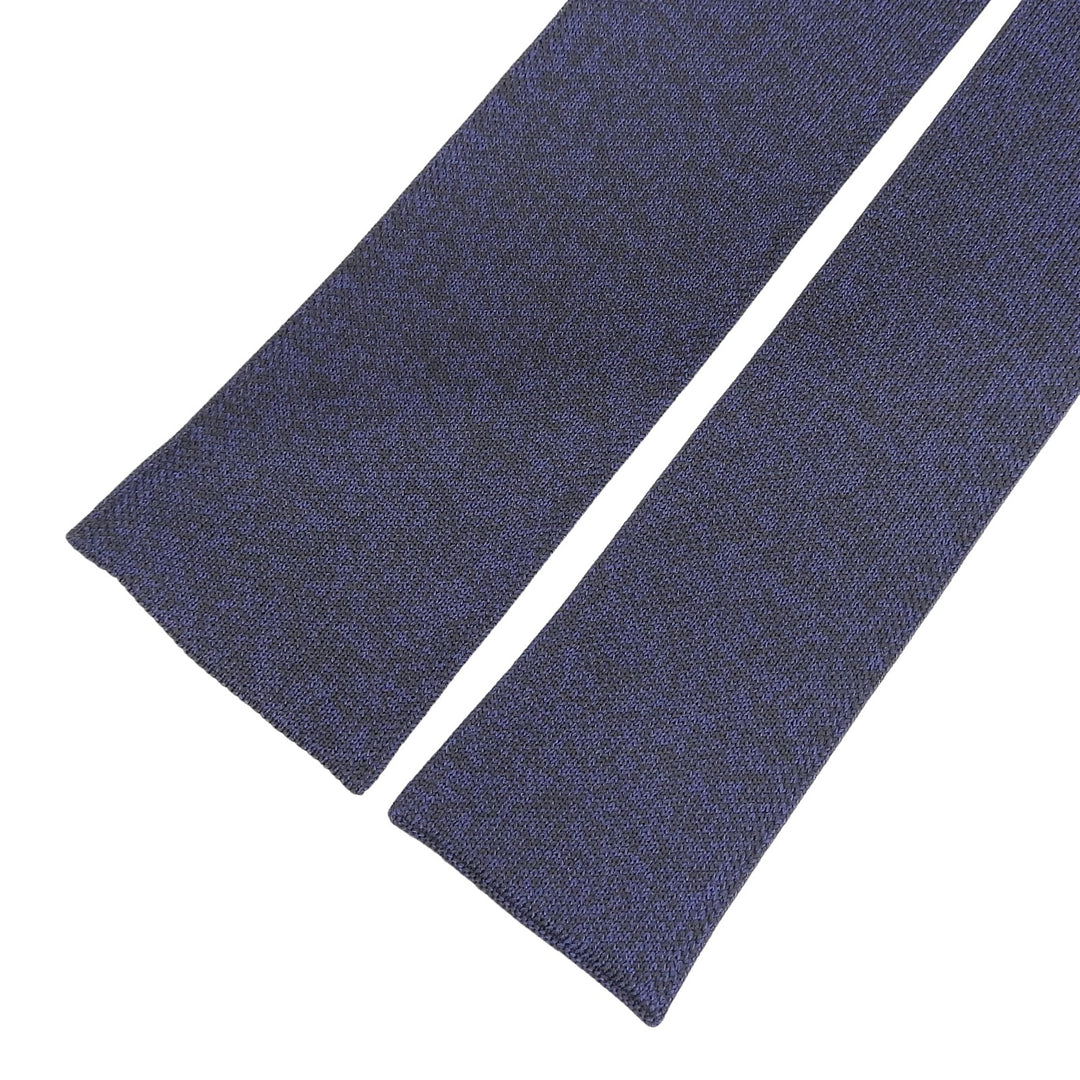 Excellent HERMES tie Silk jacquard knit tie Navy silk