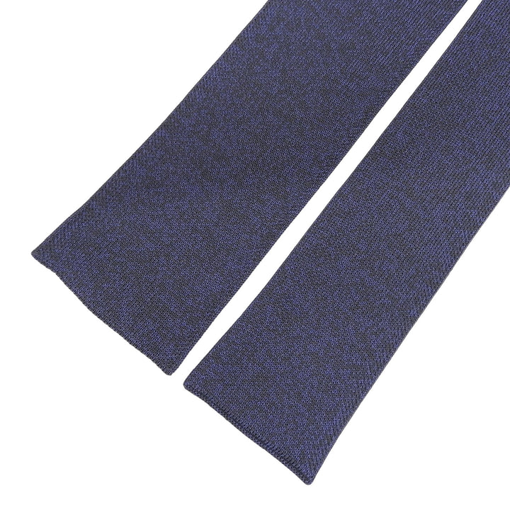 Excellent HERMES tie Silk jacquard knit tie Navy silk