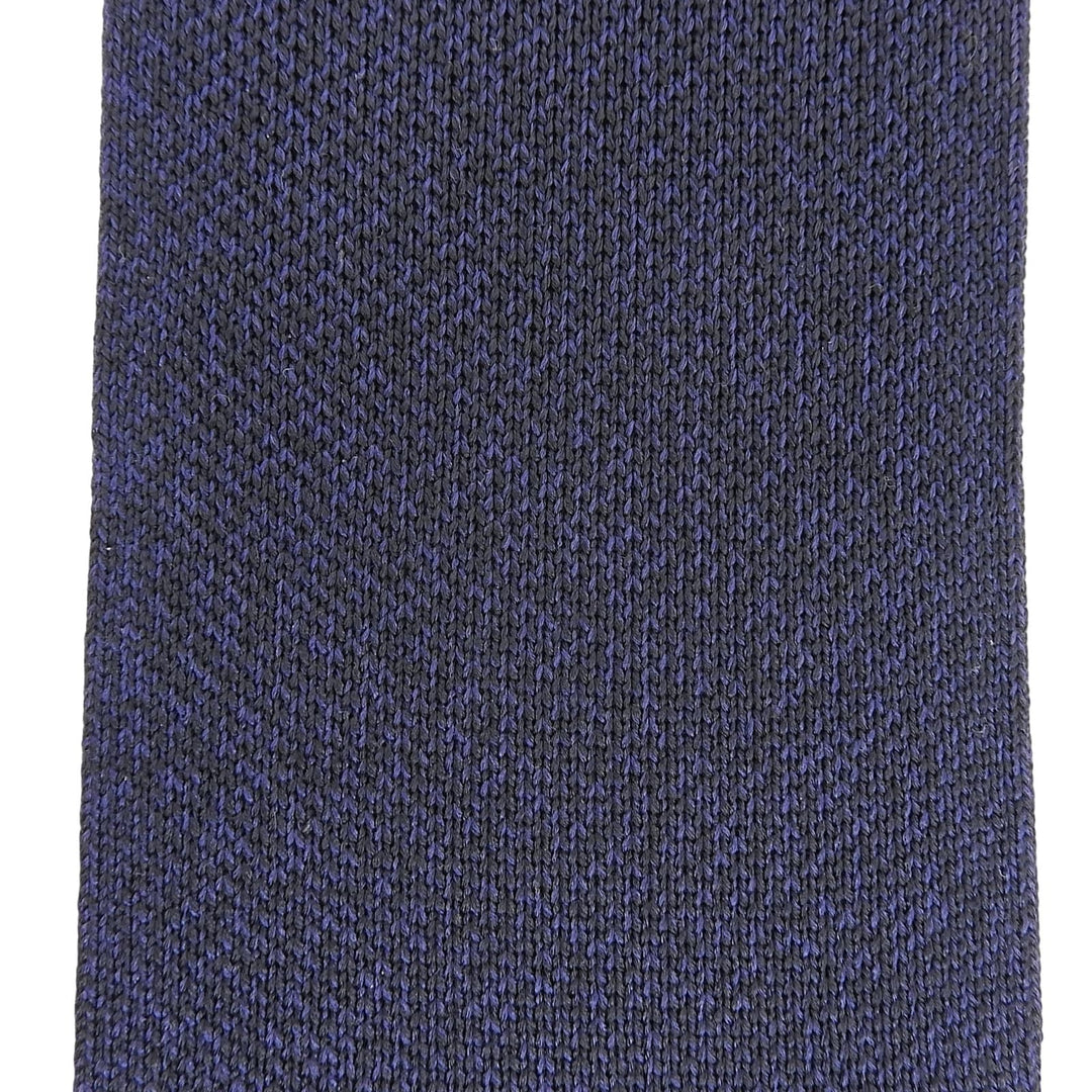 Excellent HERMES tie Silk jacquard knit tie Navy silk