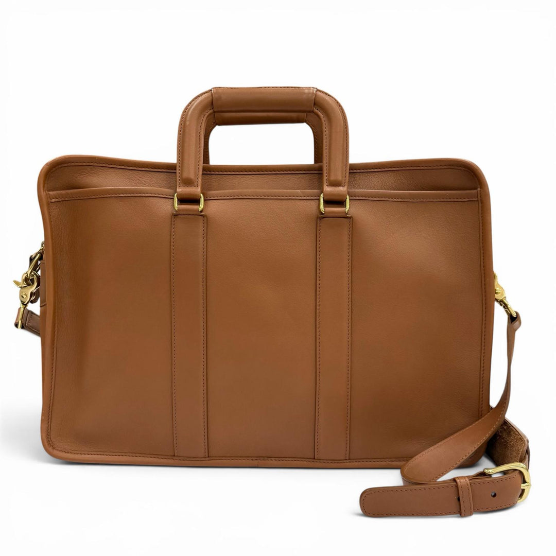 Excellent COACH Briefcase Brown Grain leather mens 5296