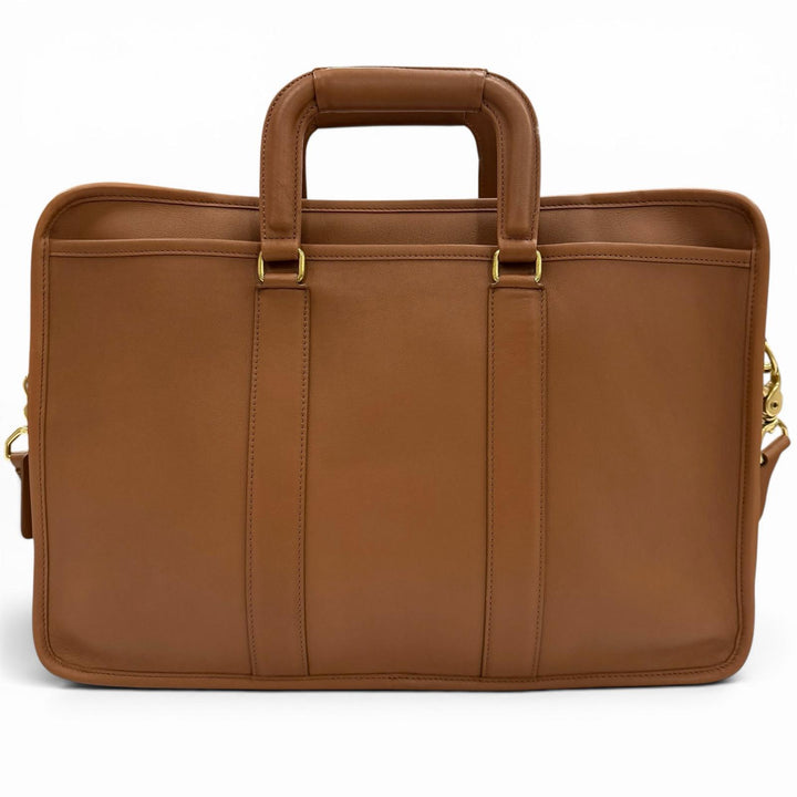 Excellent COACH Briefcase Brown Grain leather mens 5296