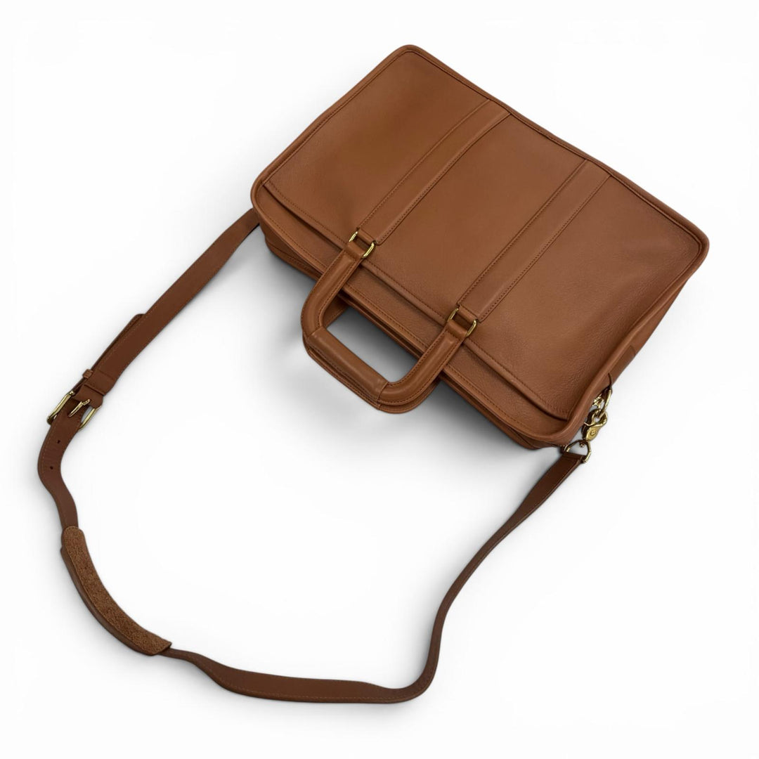 Excellent COACH Briefcase Brown Grain leather mens 5296