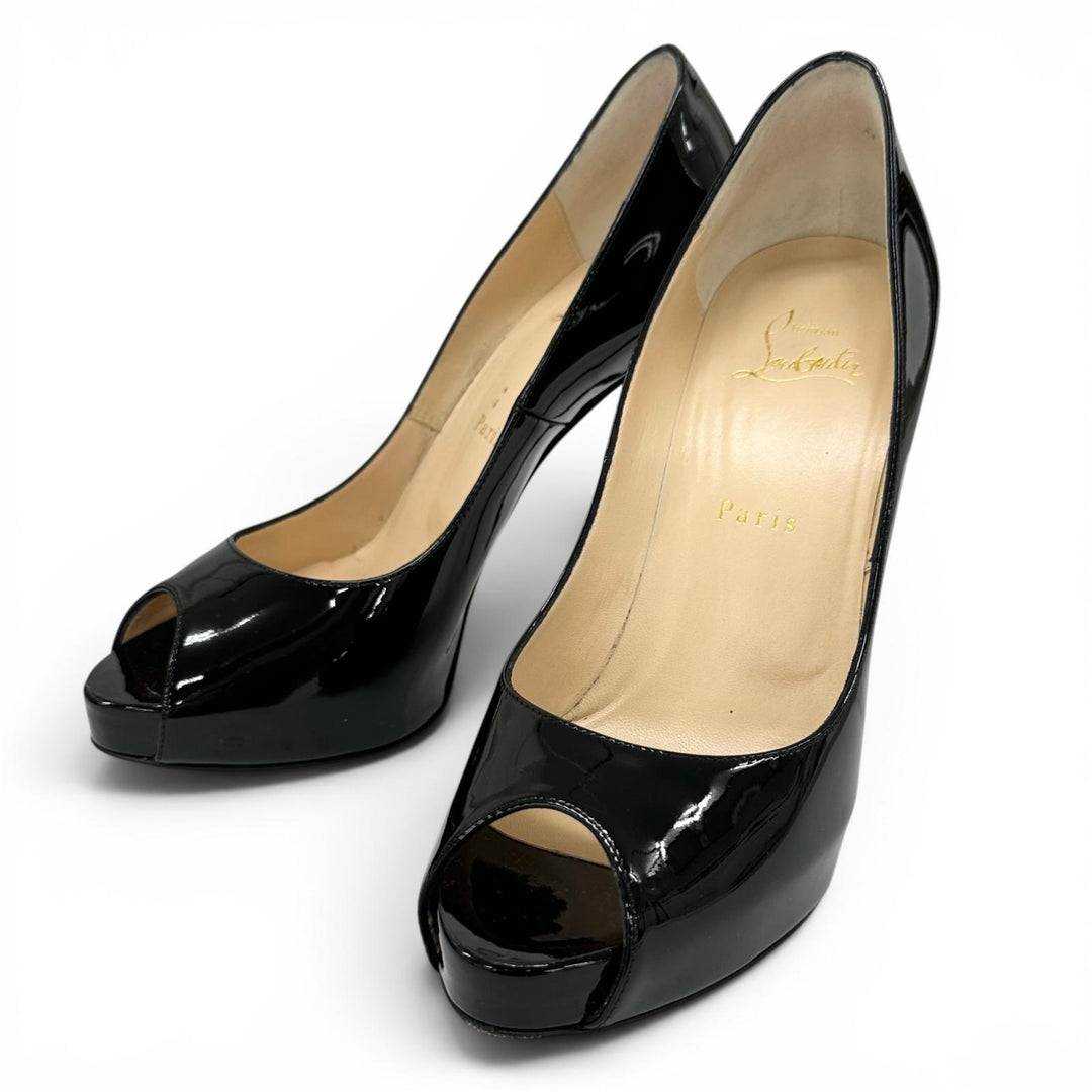 Great Christian Louboutin pumps NEW VERY PRIVE black Patent leather 38 1150600