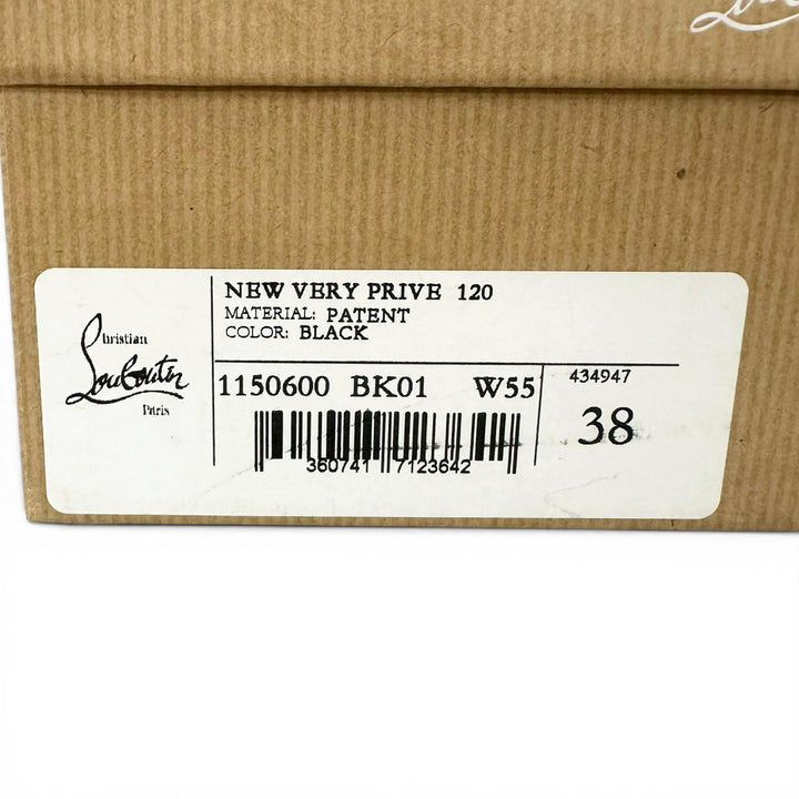 Great Christian Louboutin pumps NEW VERY PRIVE black Patent leather 38 1150600