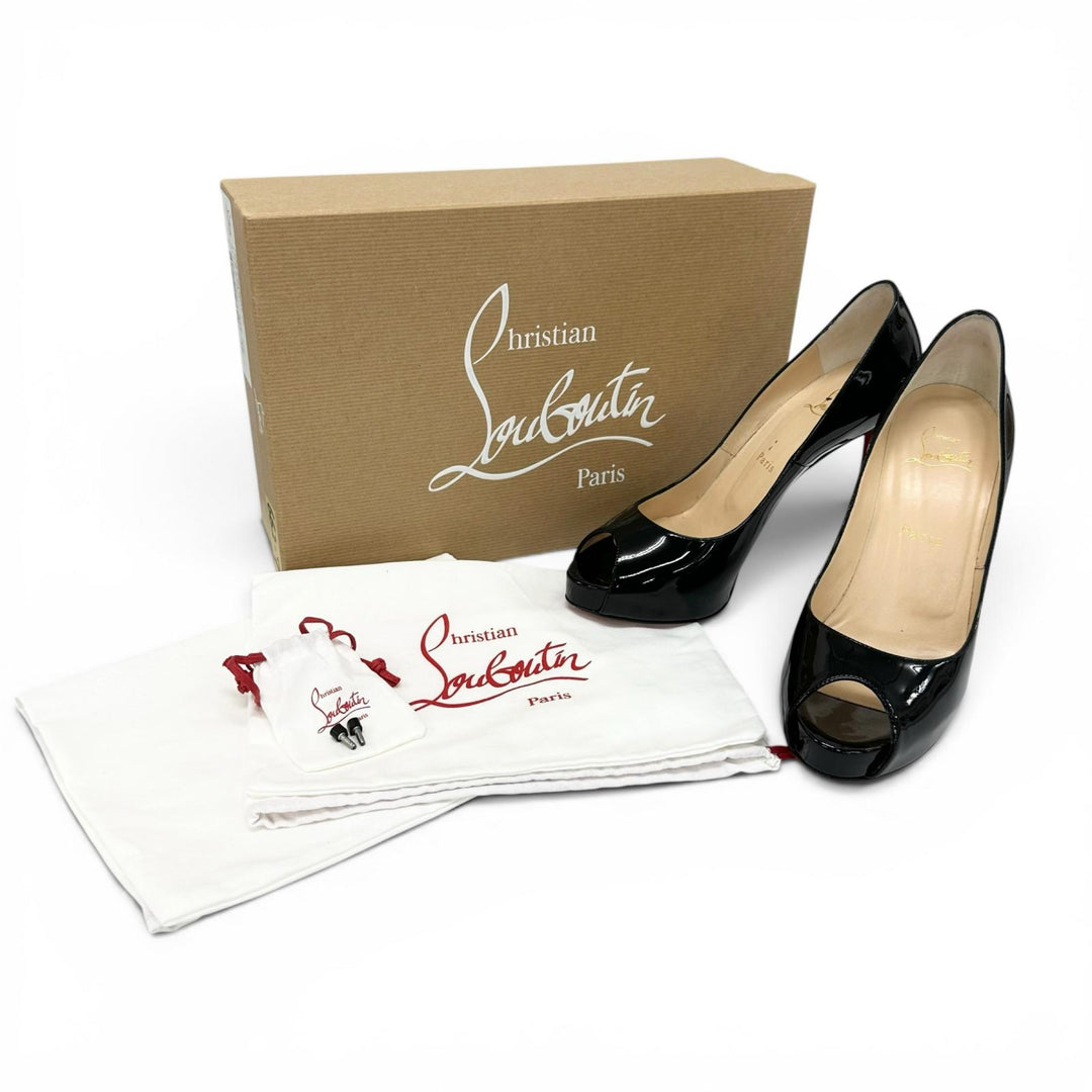 Great Christian Louboutin pumps NEW VERY PRIVE black Patent leather 38 1150600