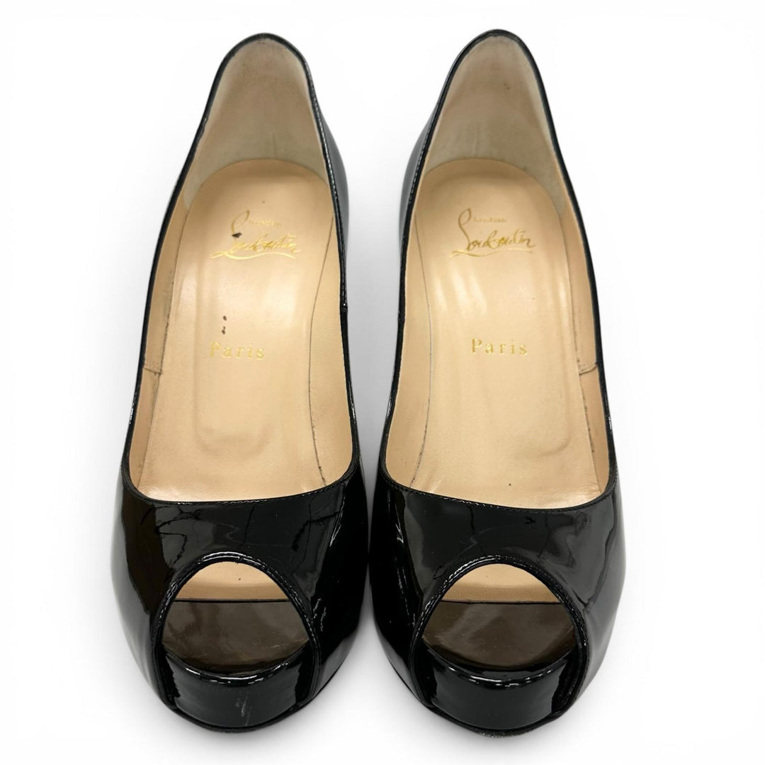 Great Christian Louboutin pumps NEW VERY PRIVE black Patent leather 38 1150600