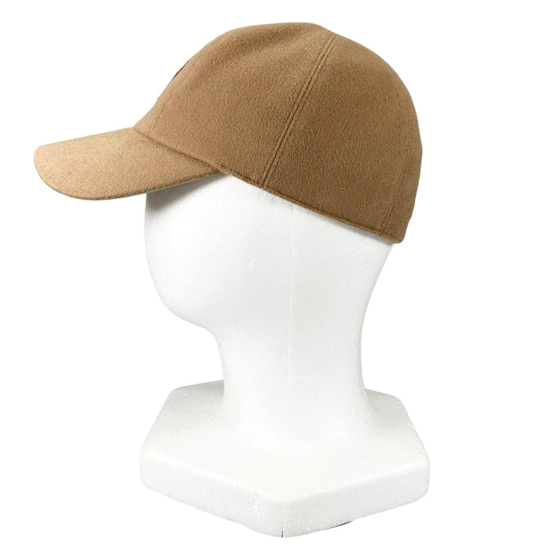 Excellent HERMES cap Davis Luckey Horseshoe Camel cashmere Women 57