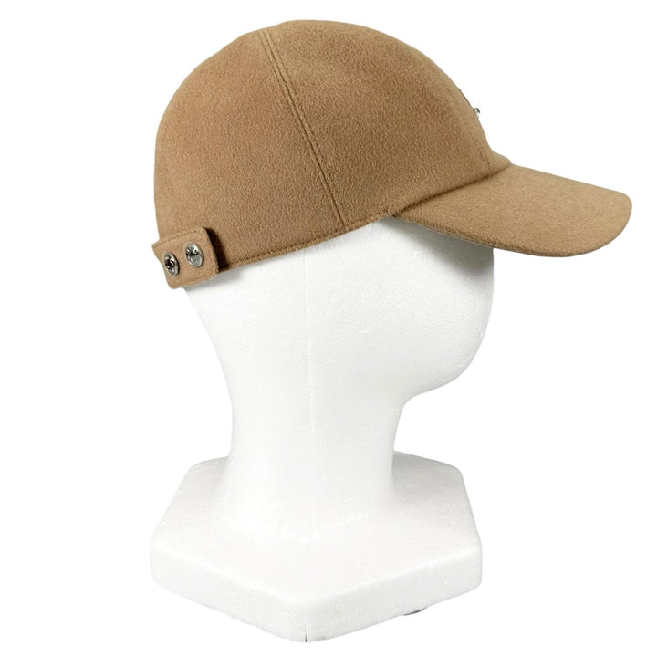 Excellent HERMES cap Davis Luckey Horseshoe Camel cashmere Women 57