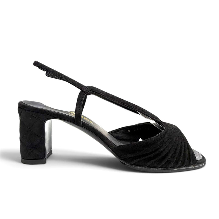 Great CHANEL Sandals COCO Mark Ankle Strap Open Toe Suede leather 36.5 G46328