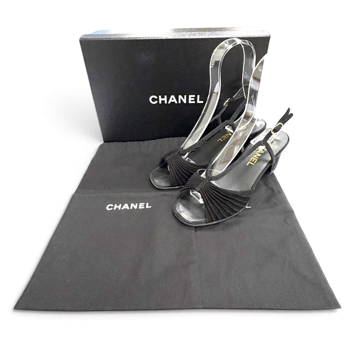 Great CHANEL Sandals COCO Mark Ankle Strap Open Toe Suede leather 36.5 G46328