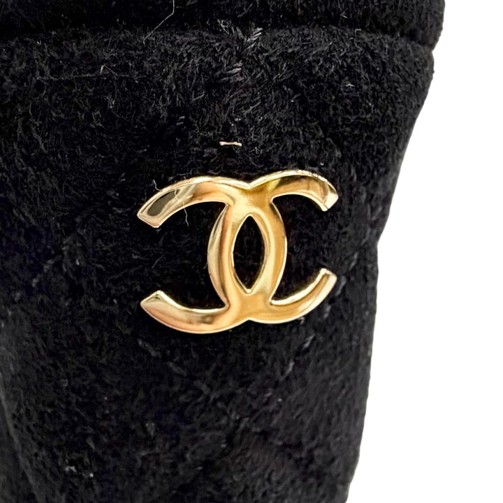 Great CHANEL Sandals COCO Mark Ankle Strap Open Toe Suede leather 36.5 G46328
