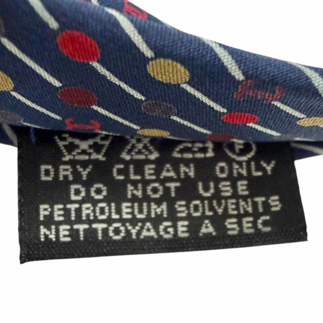 Pristine CHANEL tie COCO Mark Dot Regimental Stripe Regular Tie Navy silk mens
