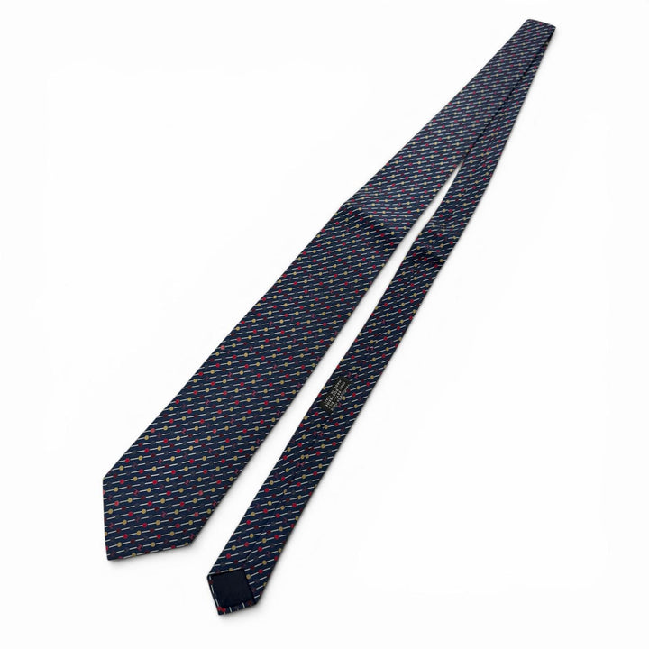 Pristine CHANEL tie COCO Mark Dot Regimental Stripe Regular Tie Navy silk mens