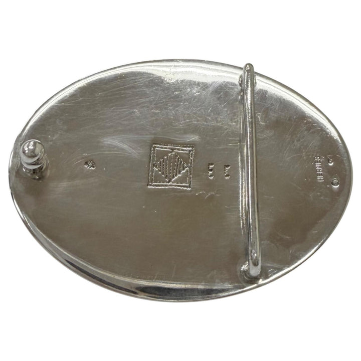 Great HERMES belt Toareg Silver Buckle black leather mens