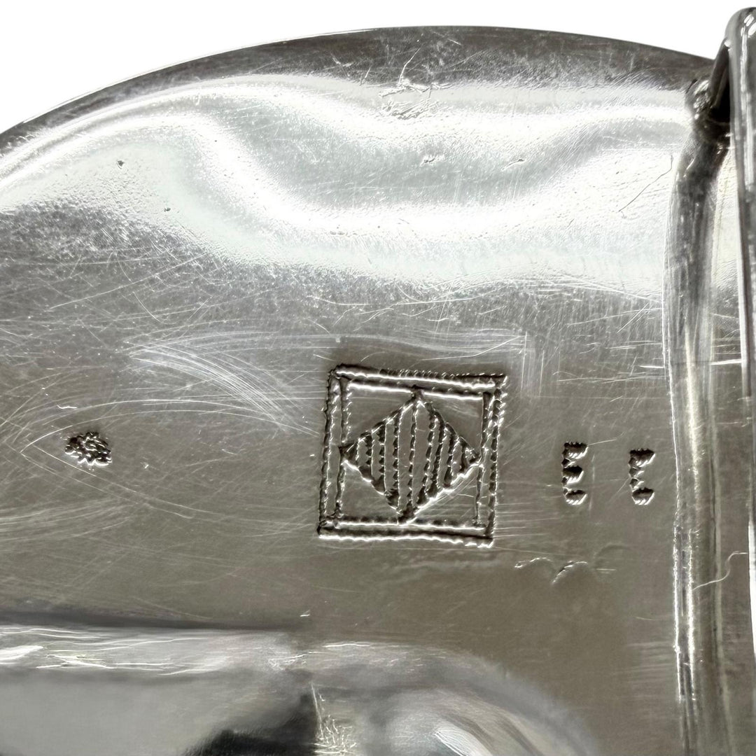 Great HERMES belt Toareg Silver Buckle black leather mens