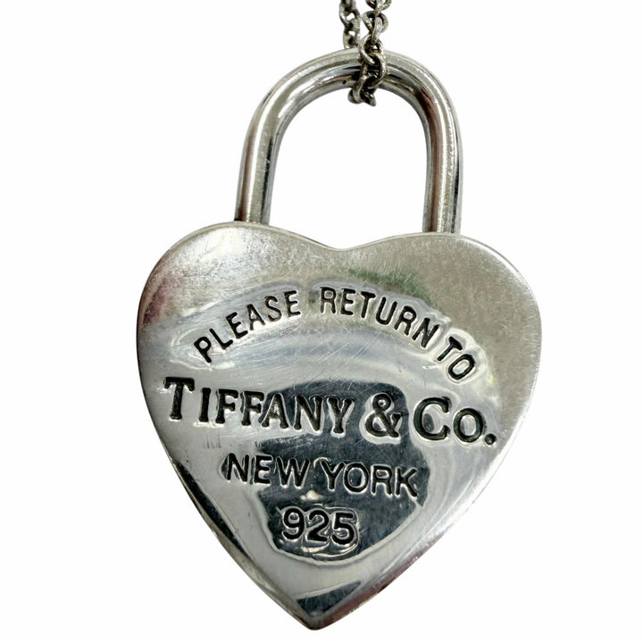 Very Good TIFFANY&Co. Necklace Heart Rock Necklace Silver 925 Women