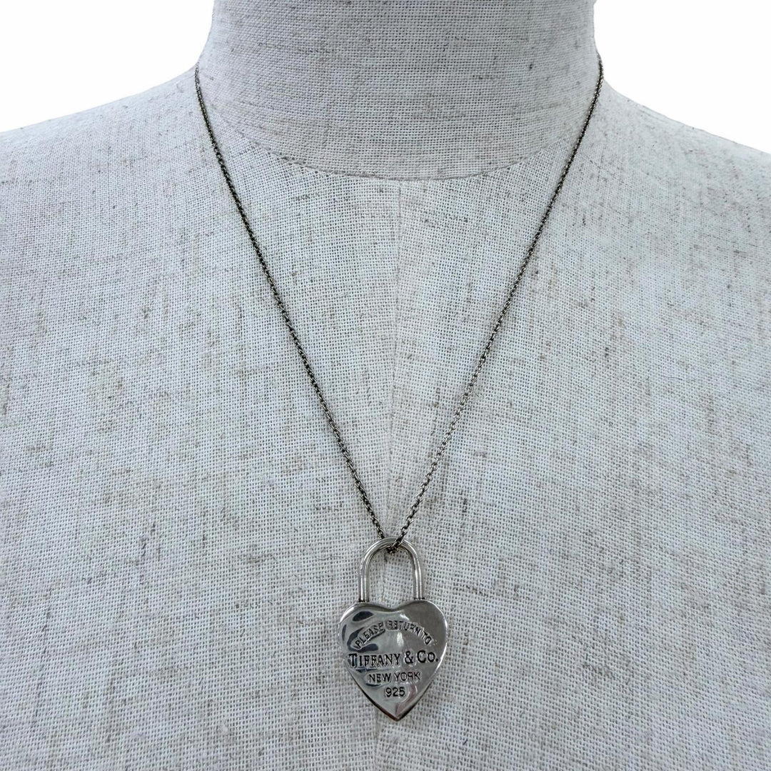 Very Good TIFFANY&Co. Necklace Heart Rock Necklace Silver 925 Women