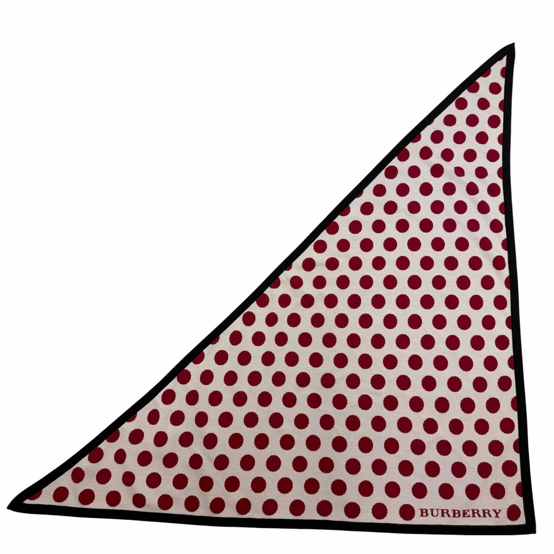 Pristine BURBERRY shawl Dot Pattern Triangle Large Format white wool Women