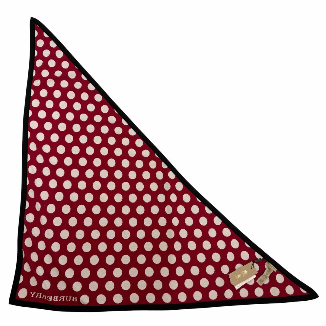 Pristine BURBERRY shawl Dot Pattern Triangle Large Format white wool Women