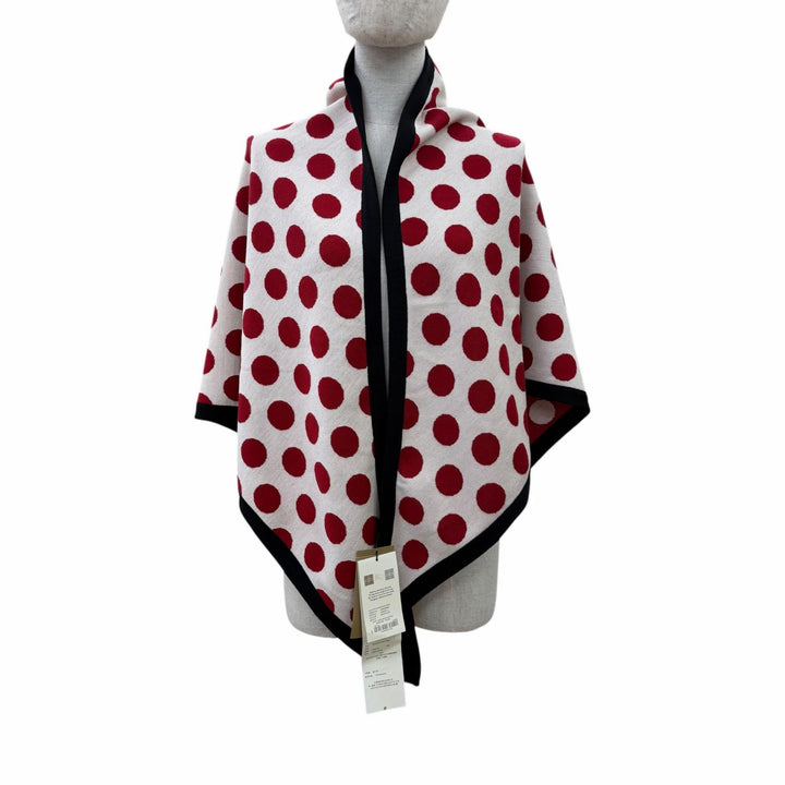 Pristine BURBERRY shawl Dot Pattern Triangle Large Format white wool Women
