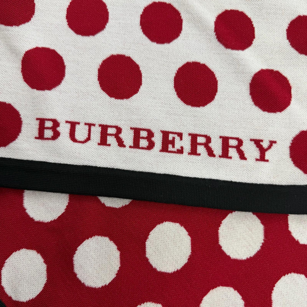 Pristine BURBERRY shawl Dot Pattern Triangle Large Format white wool Women