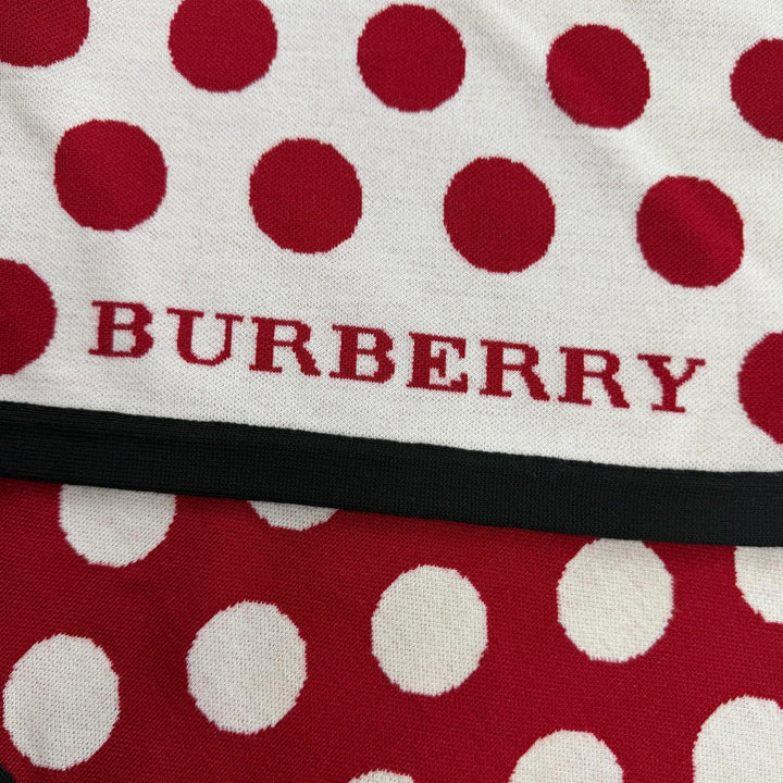 Pristine BURBERRY shawl Dot Pattern Triangle Large Format white wool Women