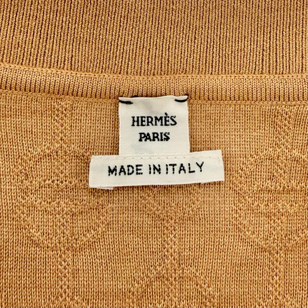 Excellent HERMES Blouson ZIP-UP Knit Brown cashmere Women 36 2E2201D3