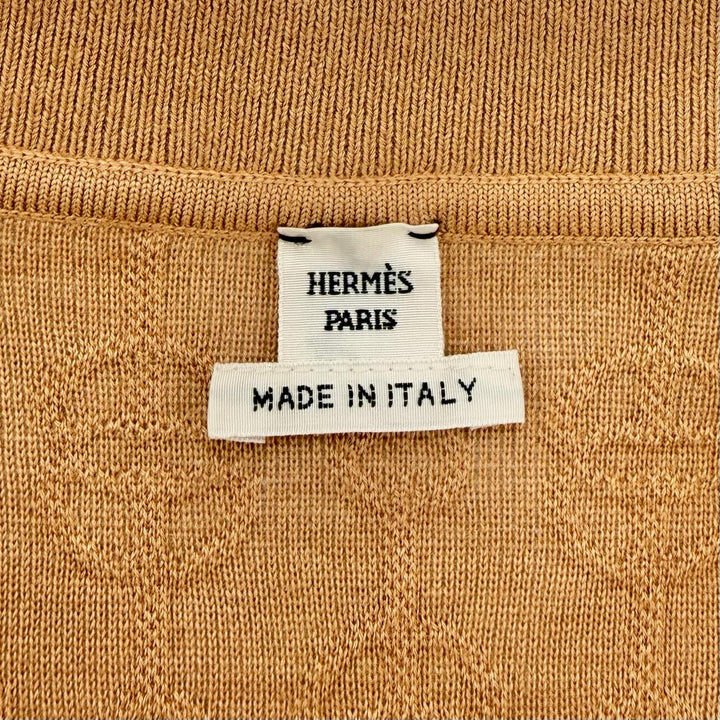 Excellent HERMES Blouson ZIP-UP Knit Brown cashmere Women 36 2E2201D3