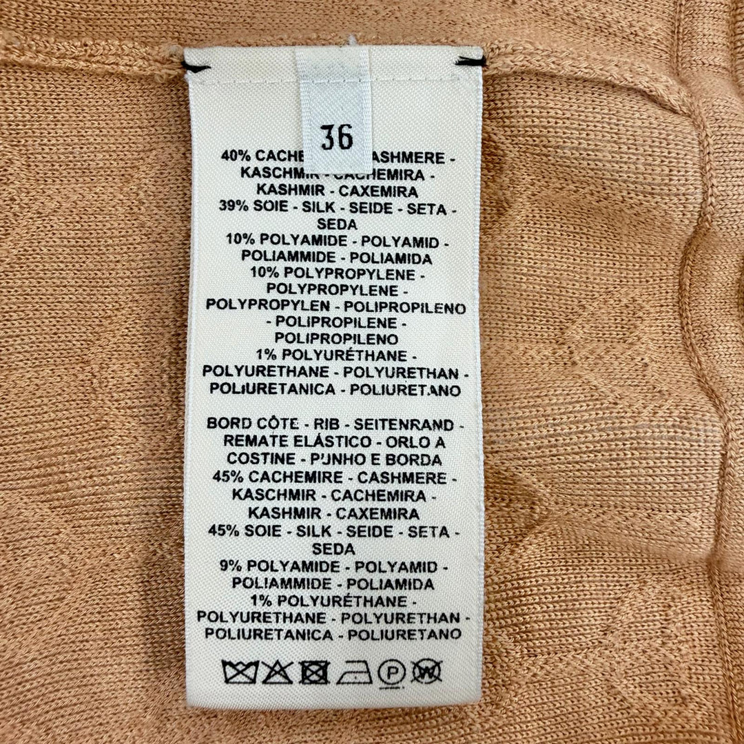 Excellent HERMES Blouson ZIP-UP Knit Brown cashmere Women 36 2E2201D3