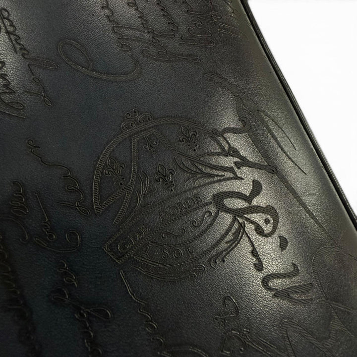 Excellent BERLUTI Tote Bag To joule Calligraphy Navy scritto leather mens