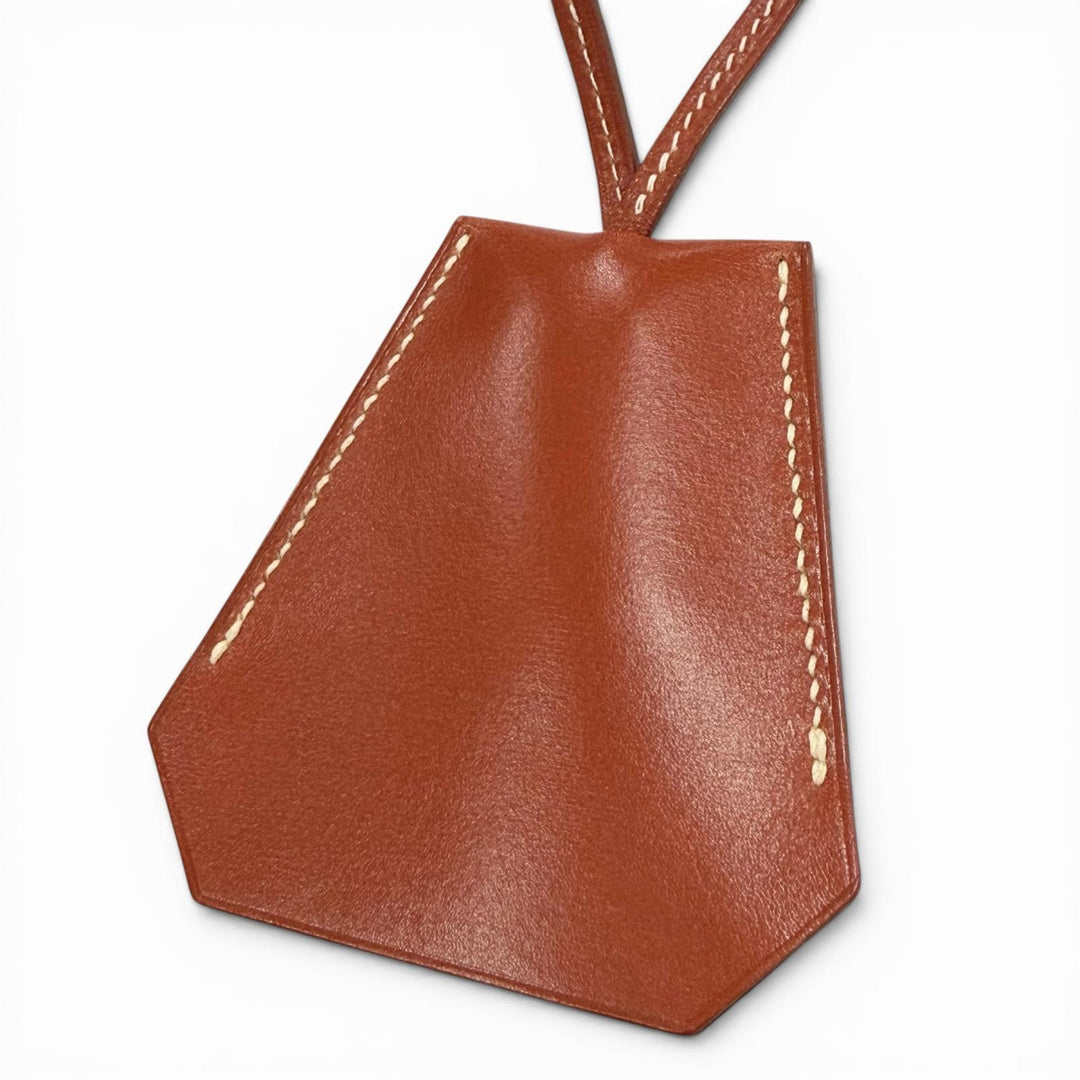 Great HERMES Necklace Margiela-era Clochette Brown leather mens