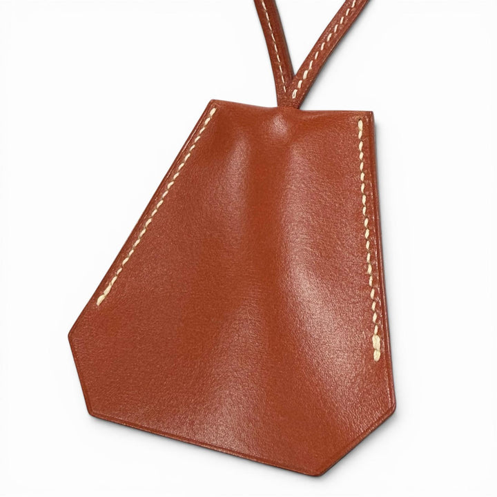 Great HERMES Necklace Margiela-era Clochette Brown leather mens