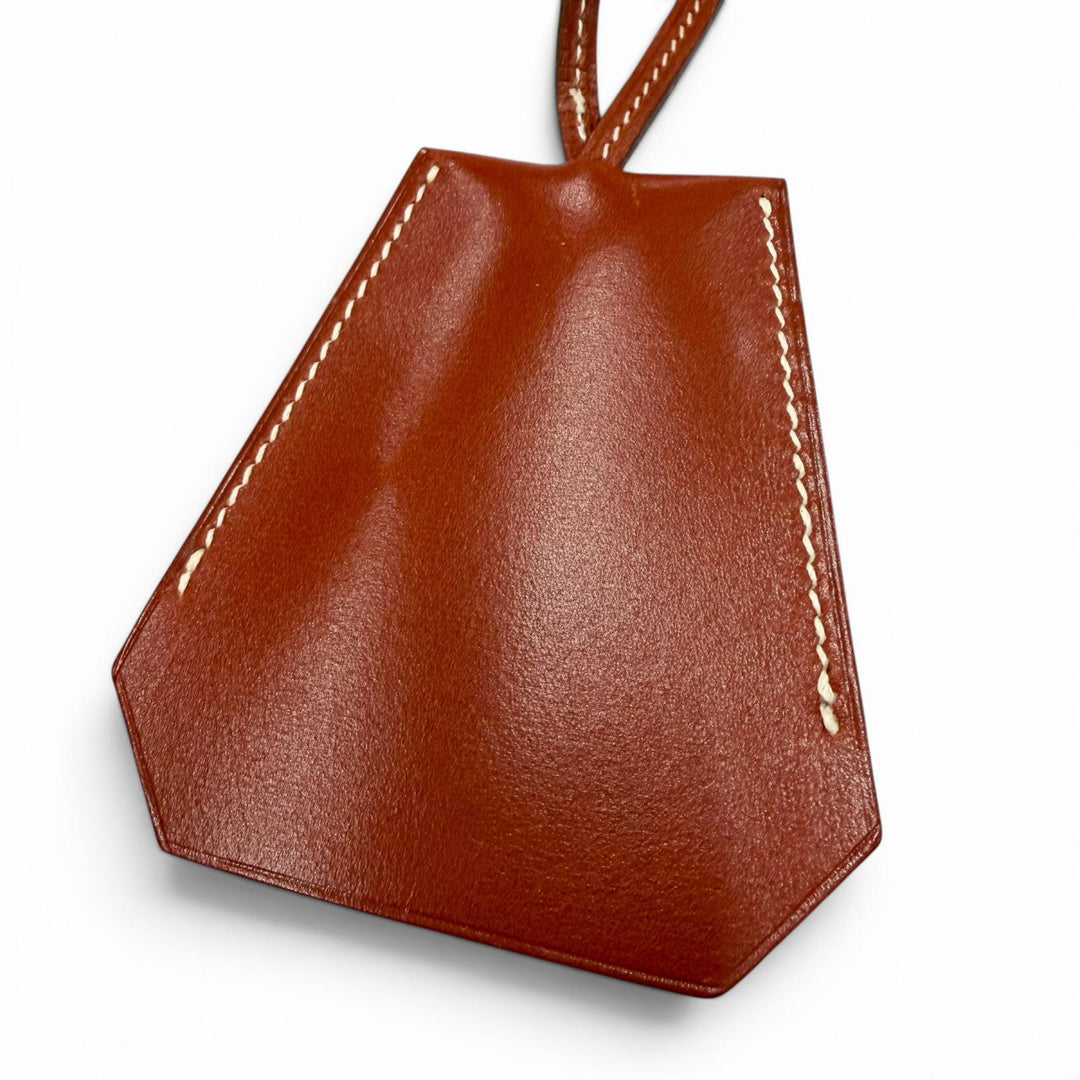 Great HERMES Necklace Margiela-era Clochette Brown leather mens