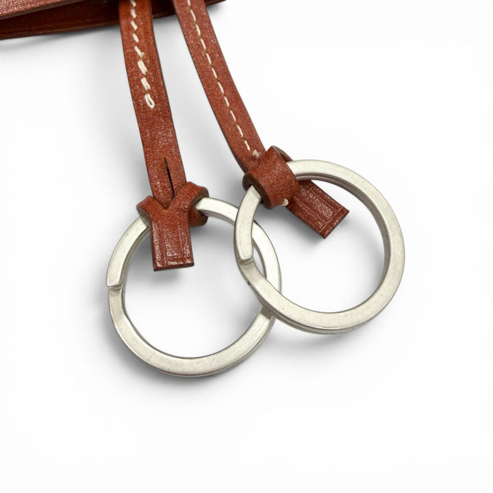 Great HERMES Necklace Margiela-era Clochette Brown leather mens