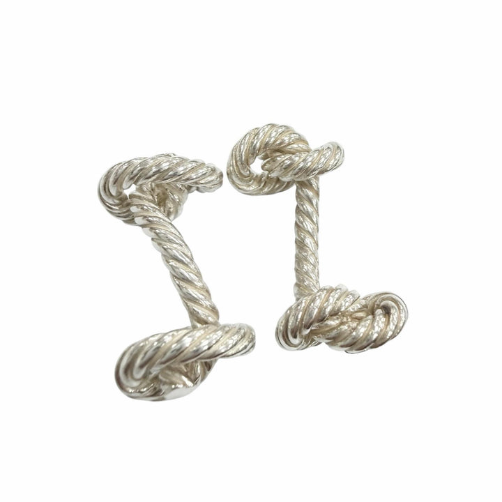 Great HERMES Cufflinks cufflinks Rope motif Silver 925 mens