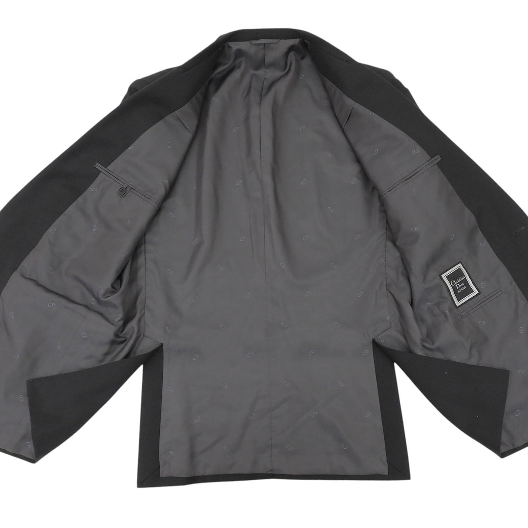 Great Christian Dior tailored jacket Monsieur era CD logo button black wool mens