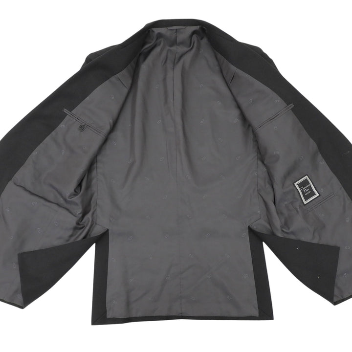 Great Christian Dior tailored jacket Monsieur era CD logo button black wool mens