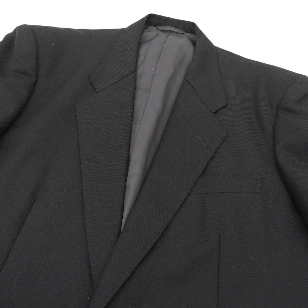 Great Christian Dior tailored jacket Monsieur era CD logo button black wool mens