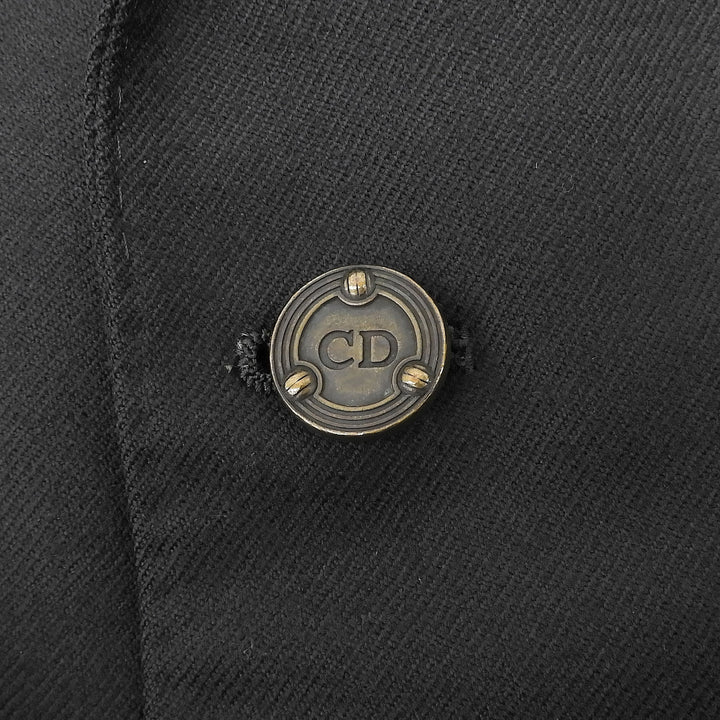 Great Christian Dior tailored jacket Monsieur era CD logo button black wool mens