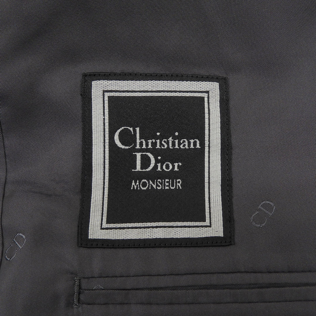 Great Christian Dior tailored jacket Monsieur era CD logo button black wool mens